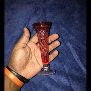 Vintage Red Crystal Diamond Vase